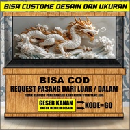 3D Aquarium Back Background Wallpaper Sticker White Dragon Theme Code GO2