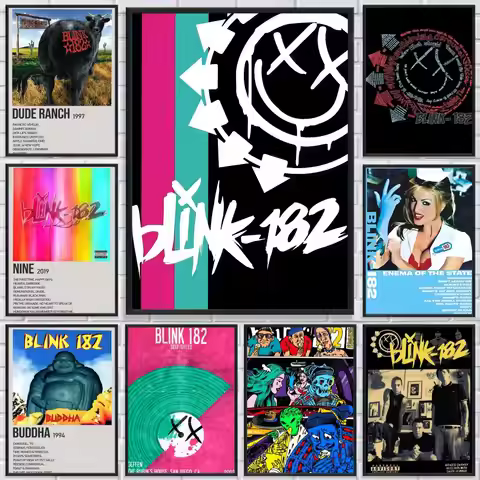 Rock Band B-Blink 182 Poster HD Print Personalized Canvas Wall Mural Art Poster Photos for Living Ro