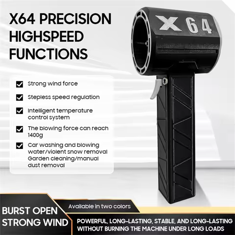 NEW X64 Handheld Turbo Jet Fan Car Violent Air Blower Wireless Air Gun 64mm Brushless Motor Powerful