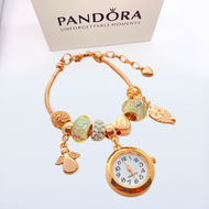 Jam Tangan Gelang Wanita Titanium Modis Perhiasan Display Quartz Lengkap Liontin Mewah