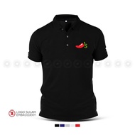 Polo T-Shirt Sulam Chilis Grill & Bar Fajitas Tex-Mex Food Lelaki Cotton Embroider Fashion