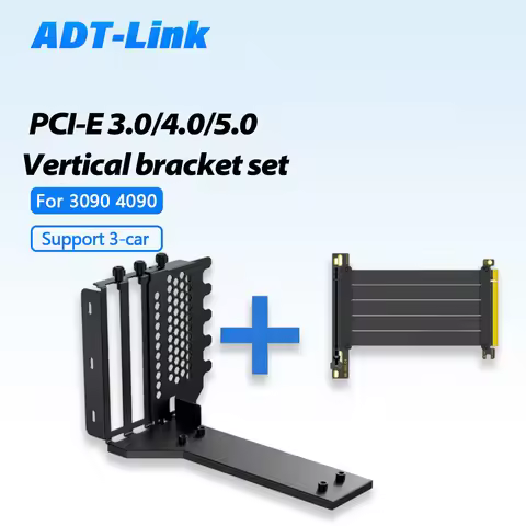 PCI-E 3.0 4.0 5.0 X16 PGU Extension Cable Riser Vertical Bracket Set for 3090 4090 Supports 3-car Th