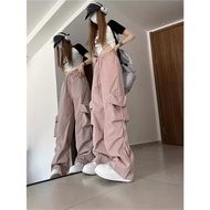 【NEW 2025】Casual women Cargo pants Long black Pants wide leg baggy seluar kargo dance high quality s