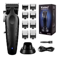 ส่งเร็วภายใน 24 ชม Kemei Mens Electric Hair Clipper USB Rechargeable 0mm Gapped Carving Clipper Cord
