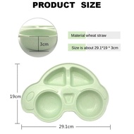 KUCHE Car Shaped Children Bowl Set Kid Food Tray Toddlers Cute Car Design Snack Plate Children Dinni