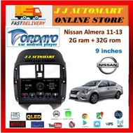 Fordayo Nissan almera 2011 - 2013 9 Inch car android player with casing 2+32GB carplay android auto