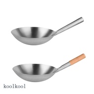 kool Hand-forged Wok Household Uncoated Cookware Non-stick Stainless Steel Thick Wok