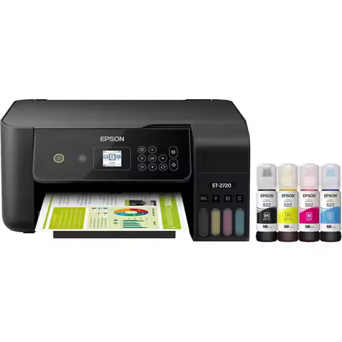 EcoTank ET-2720 All-in-One Suank WirelColor Inkjet Printer or Home Oice, Black - Print Scan Copy - 1