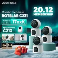 [GIVE CAMERA C213] Combo of 3 BOTSLAB C231 Indoor Cameras - 2 Eyes - LED Night Vision - Video