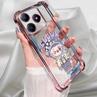 For Realme C61 Case plating silicone TPU cute Back Cover shockproof cartoon transparent phone case R
