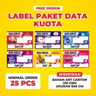 DISPLAY HARGA PAKET DATA VOUCHER KUOTA LABEL VOUCHER LABEL DATA HARGA PER 10 PCS