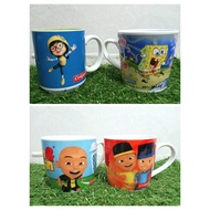 COLGATE ANGRY BIRDS UPIN IPIN BOBOIBOY SPONGEBOB CERAMIC MUG PRELOVED