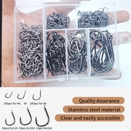 500Pcs Strong Carbon Steel No.3-22 Fishing Hooks Single Circle Fishing Hook Fly Fishing Jip Barbed C