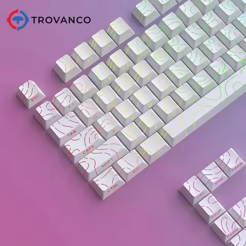 Topographic Keycaps 4.0 Version Shine Through 98 Key PBT Cherry Profile Side Print Backlit for MX Ga