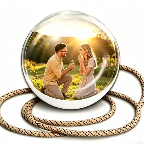 3D Crystal Ball 3D Crystal Ball Digital Video Photo Album DIY Video Glass Ball Gift Display with Ele