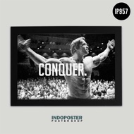 Poster Gym Fitness Binaraga Body Building Motivation Arnold Schwarzenegger Conquer