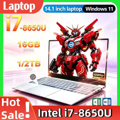 2026 New 14.1' Slim Laptop Intel I7-8650U Win11 Pro 32GB RAM 2TB M.2 SSD Office Study Laptop