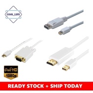 Mini Displayport to HDMI , Mini Displayport to Displayport , Mini Displayport to VGA Cable 1.8m