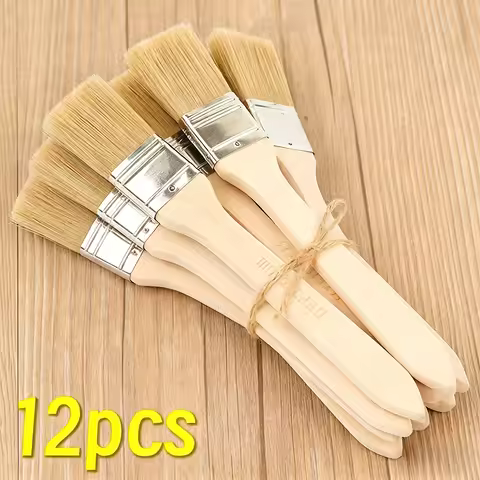 1-24Pcs Professional Paint Brushes Set with Wooden Handle for Wall Furniture Home Painting Stain Var