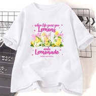 2025 NEW When Life Gives You Lemons Printed T Shirt Woman Funny Make 87LG