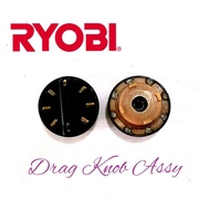 Original Ryobi Reel Drag Knob Assy, Clicker and Line Roller