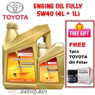 Toyota Fully Synthetic SN/CF 5W40 5W-40 Genuine Engine oil (4L+1L) FOC FREE TOYOTA OIL FILTER