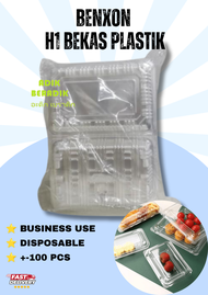 BENXON H1 Clear Plastic Kuih Container (100pcs) – Disposable Bakery Food Container for Business Use