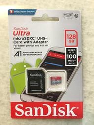 【128G / Ultra A1】SanDisk MicroSD記憶卡 傳輸速度高達100MB/s附轉卡