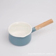 HY&amp; Japanese Enamel Milk Pot Thick Enamel Small Pot Single-handle pot Exported to Japan Breakfast pot Instant noodle pot