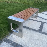 Stainless steel outdoor bench park chair bench anticorrosive wood outdoor garden bench shopping mall