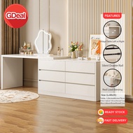 GDeal Meja Solek Makeup Chest Drawer DIY L Shape Retractable Bedroom Dressing Table No Mirror Table 