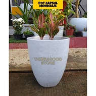 Terlaris POT BUNGA TANAMAN BESAR MINIMALIS SEMEN MURAH MEWAH VINTAGE PUTIH MARMER+INVOICE BELUM PACK