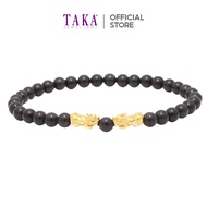 TAKA Jewellery 999 Pure Gold Double Mini Pixiu with Beads Bracelet