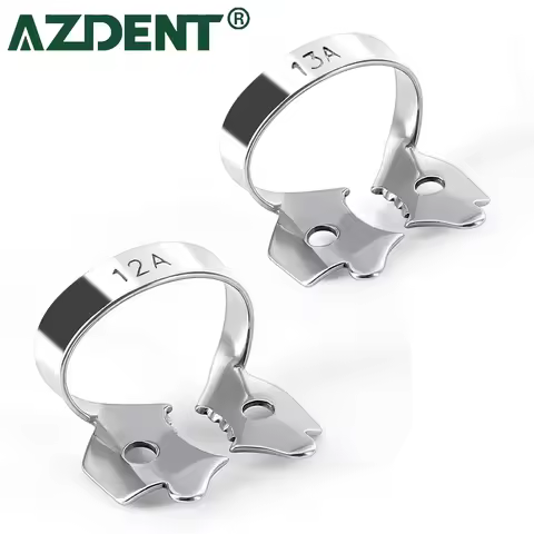 AZDENT 1Pcs Dental Rubber Dam Clamps Endodontic Restorative Barrier Clips for Molar Teeth Dental Mat