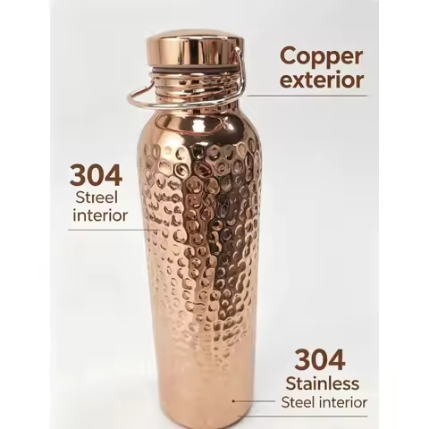 Water Bottle Copper Vintage Copper Water Bottle 800ml 1000ml Outdoor Drinking Cup Gift Practical Dai