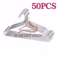 GANTUNGAN [BOS HANGER] 50 PCS CLOTHING HANGERS WIRE HANGER 50 PCS STAINLESS STEEL STRONG IRON DURABL