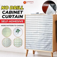 SUPERSAVE Cabinet Curtain Langsir Dapur Pendek Kabinet Singki Self Adhesive No Drill Vecro Curtain