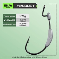 10 Chiếc 9KM EWG Móc Có Trọng Số Thép Carbon Cao Cấp Cho Bass Mềm Con Sâu Móc Câu Cá Cao Cấp Chống Ă