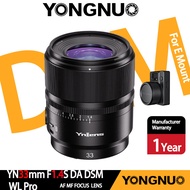 YONGNUO กล้อง YN33mm F1.4Z DA DSM WL Proไพรม์เลนส์ APS-C กล้องเลนส์สำหรับ Sony ไร้กระจก
