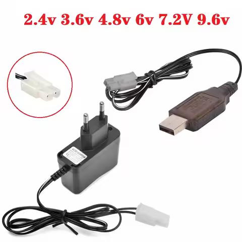 (EL6.2-2P/KET-2P/Tamiya) 2.4v 3.6v 4.8v 6v 7.2V 9.6v 250mAh USB Charger For Ni-Cd Ni-MH Battery Pack
