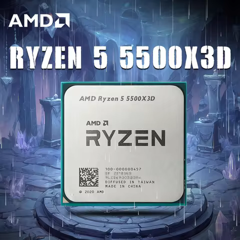 AMD Ryzen 5 5500X3D 6C/12T Processor: 96MB L3 3D V-Cache Tech, 3.0-4.0GHz, 105W TDP, AM4 Socket - No