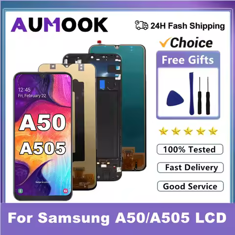 A50 AMOLED Screen For Samsung A50 A505 LCD Display Touch Screen Digitizer With Frame For Samsung A50