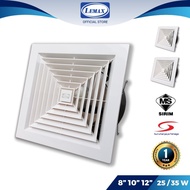 [SIRIM] LEMAX 8", 10", 12" Exhaust Fan Ceiling 100% Copper Motor Ventilation Fan Kipas Ekzos Siling 
