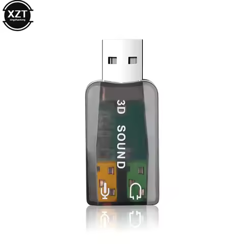 10pcs/lot V5.1 3D USB to 3D Audio USB External Sound Card Adapter 5.1 Channel Sound Professional Mic