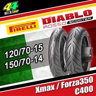ยาง Pirelli Xmax Forza350 ยกคู่ Diablo Rosso Scooter X-Max300 Forza350 120/70-15+150/70-14