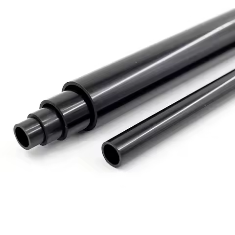 2Pc 50cm Length O.D 20~50mm Black PVC Pipe Greenhouse Hydroponic Planting Frame Tube WATER PIPE Fish
