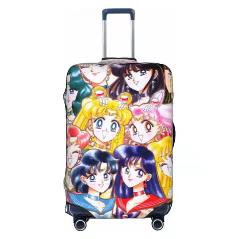 Custom Sailor Manga Artbook Luggage Cover Protector Fashion Japanese Anime Travel Suitcase Covers fo