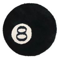 MKEB Plush 8 Ball Rug Anti-slip Round 8 Ball Carpet Creative Black 8 Ball Mat Hoom Decor
