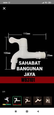 Kran Keran Air Taman Plastik PVC Lesso/Keran Mesin Cuci Lesso PVC