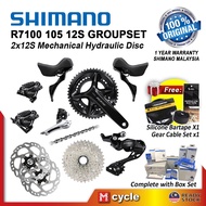 SHIMANO 105 7100 12 Speed Mechanical Disc Brake 12S Roadbike Groupset Gear System Original Shimano M
